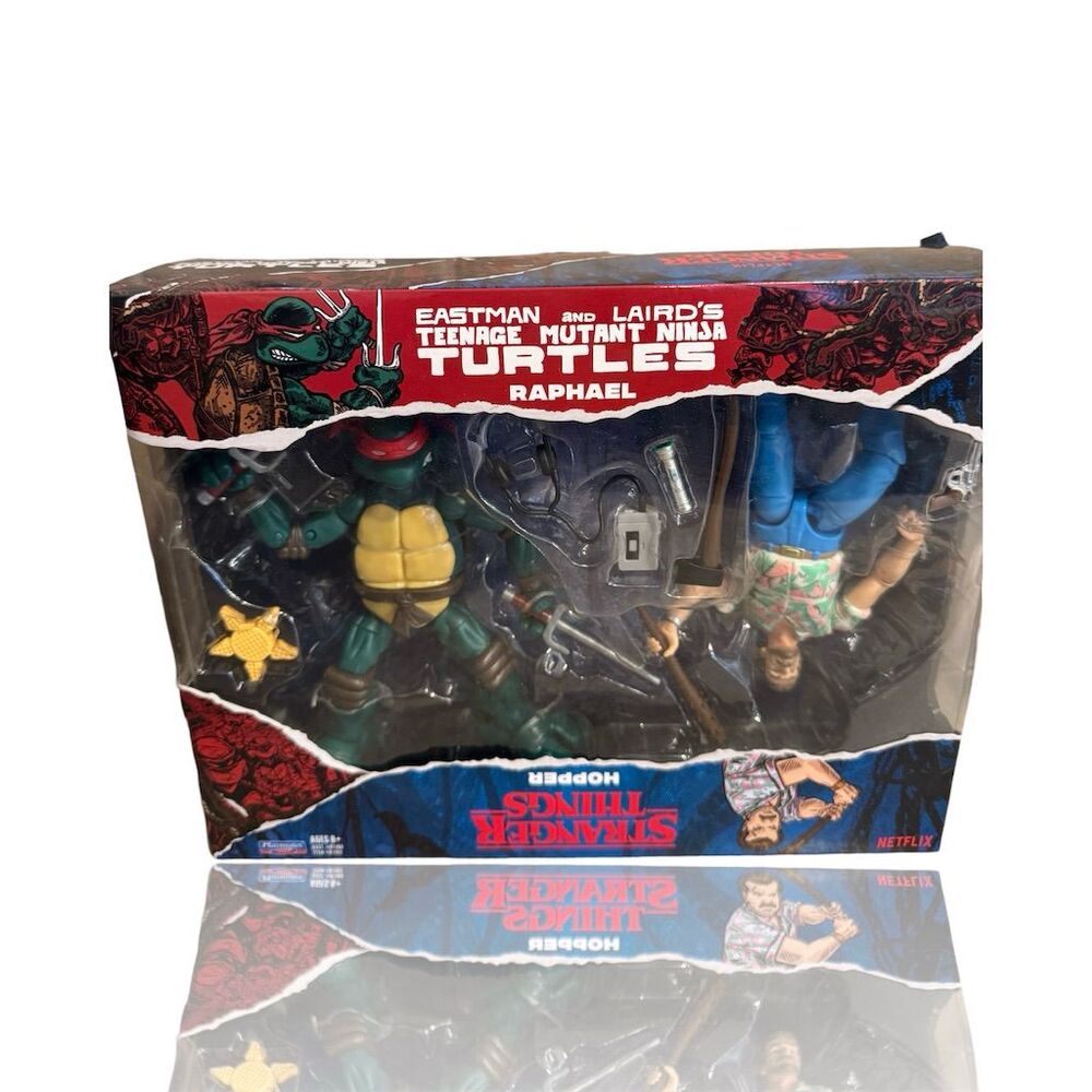 TMNT x Stranger Things Raphael & Hopper Action Figure Set Playmates 2022